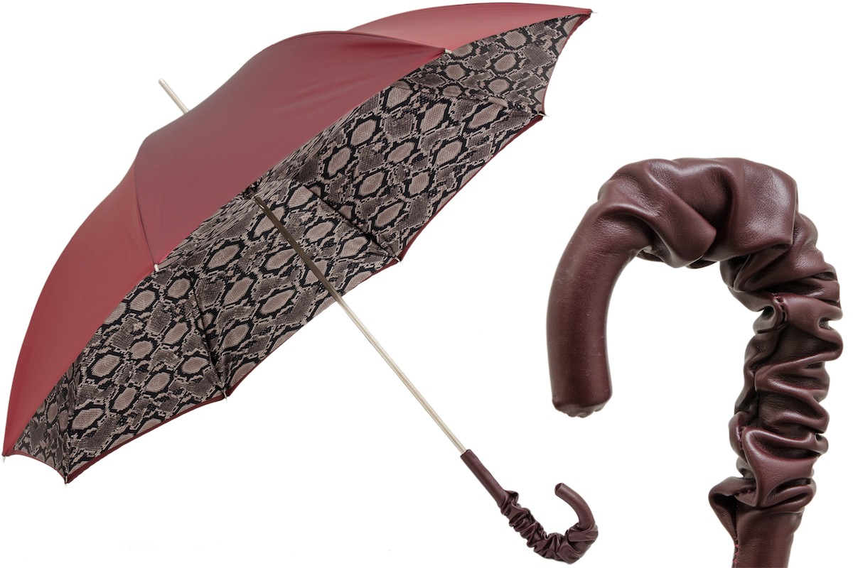 Luxury Python Manual Opening Umbrella – Handmade in Italy