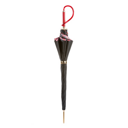 Black and Red Dotted Umbrella – Double Cloth with Acetate Handle