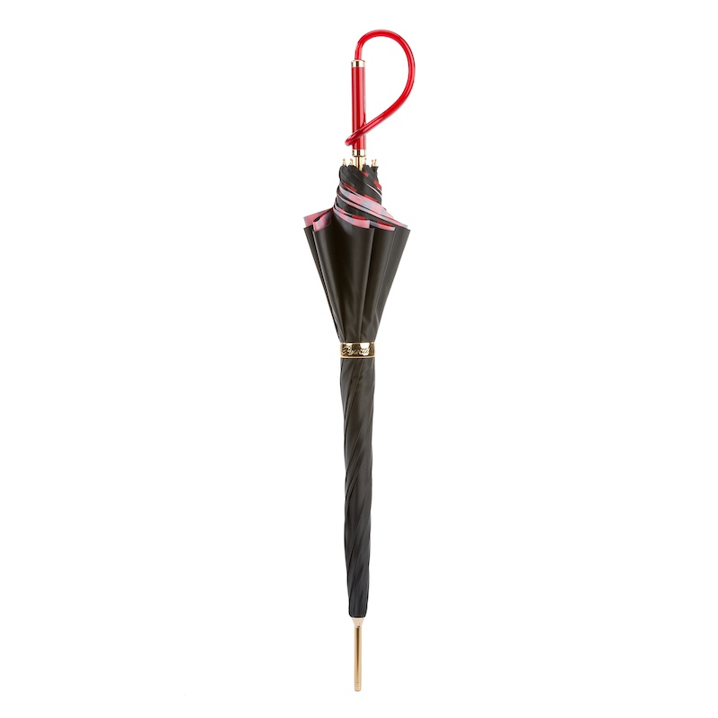 Black and Red Dotted Umbrella – Double Cloth with Acetate Handle