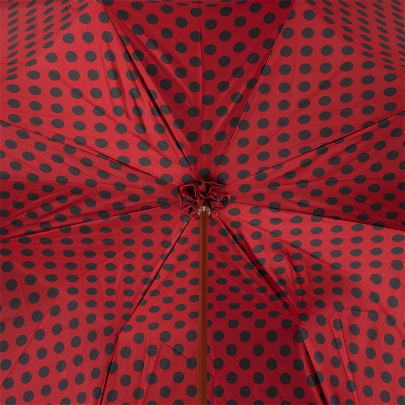 Black and Red Dotted Umbrella – Double Cloth with Acetate Handle