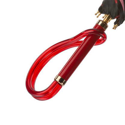 Black and Red Dotted Umbrella – Double Cloth with Acetate Handle