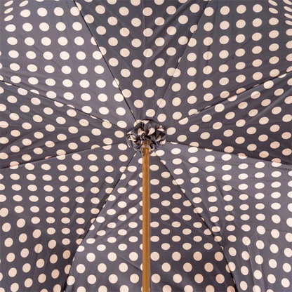 Double Cloth Classic Polka Dots Umbrella with Jeweled Handle