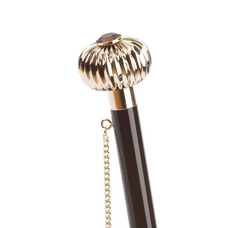 Double Cloth Classic Polka Dots Umbrella with Jeweled Handle