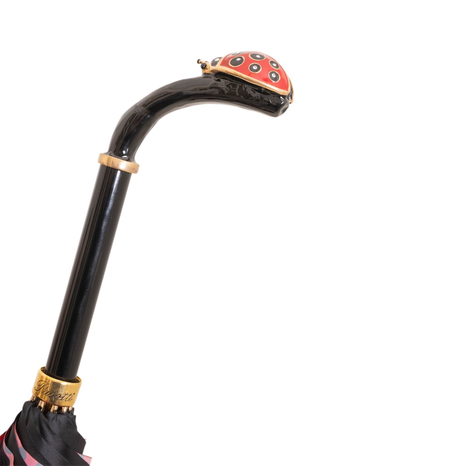 Coccinella Lux Umbrella with Enameled Brass Handle – Handmade in Italy