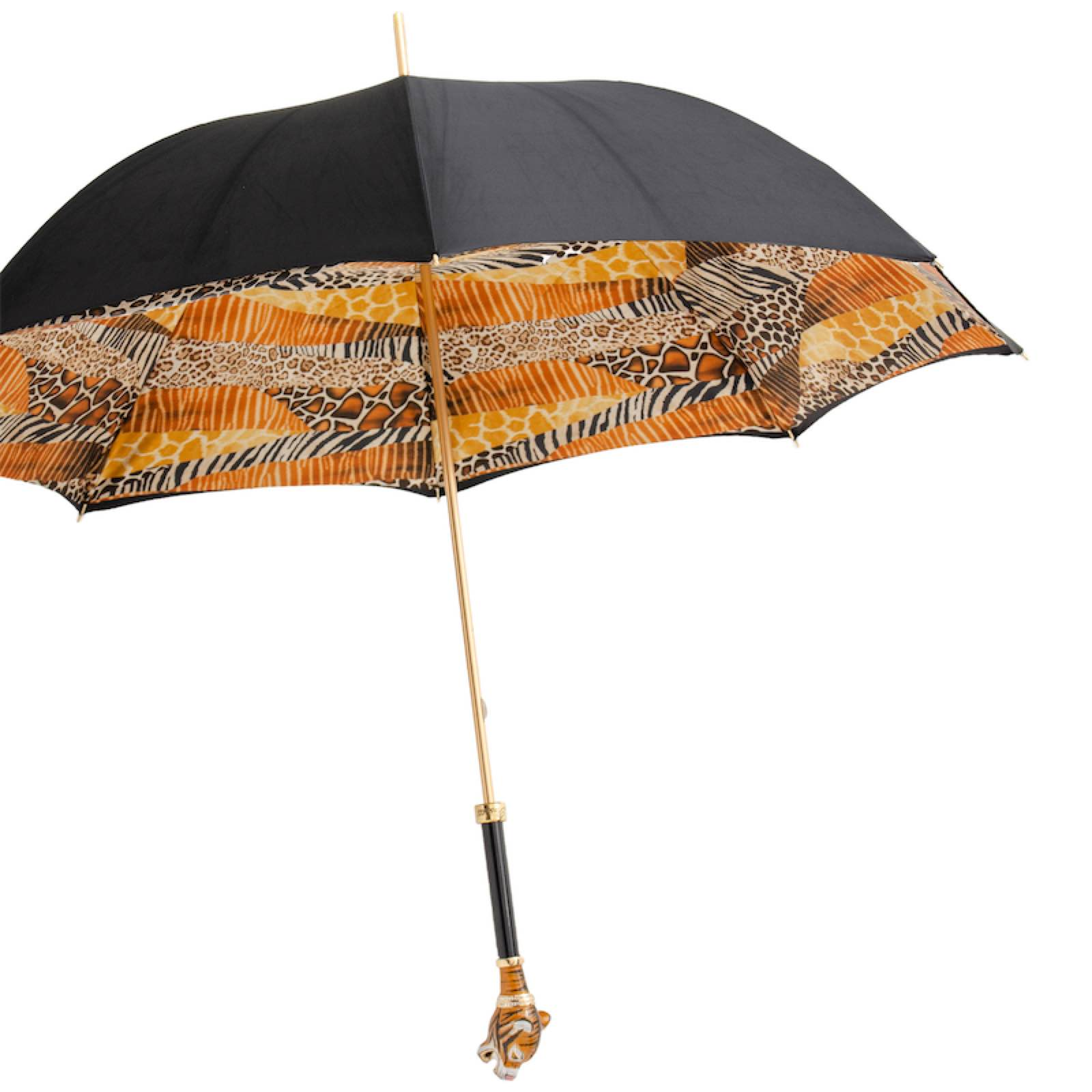 Exclusive Design Tiger Handle Double Cloth Umbrella