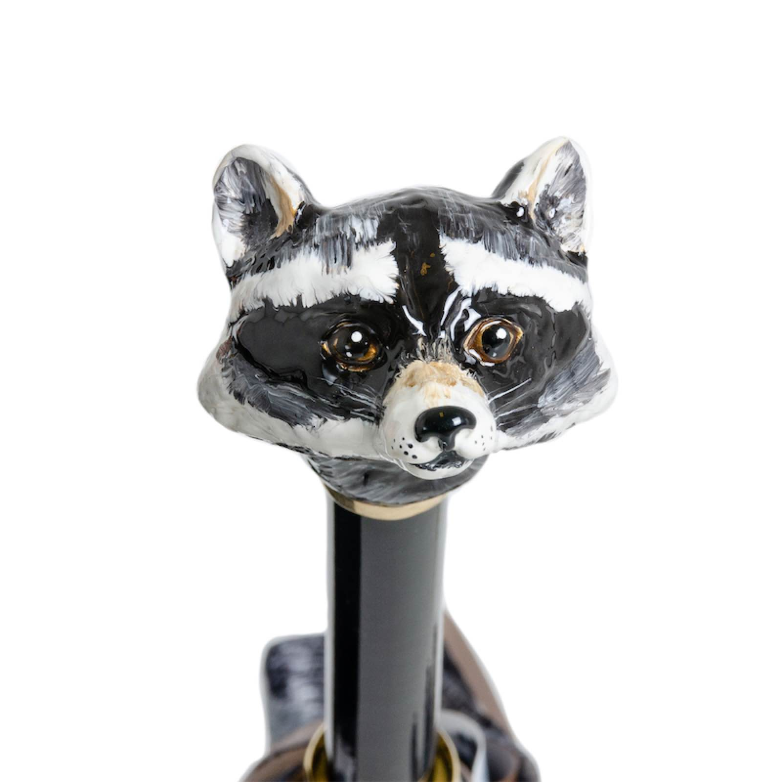 Raccoon Umbrella – Manual Opening with Enameled Brass Handle