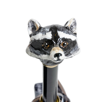 Raccoon Umbrella – Manual Opening with Enameled Brass Handle