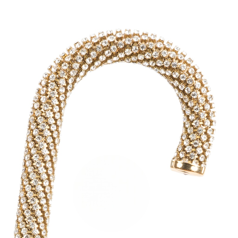 Black Umbrella with Chains Print – Swarovski Crystal Handle