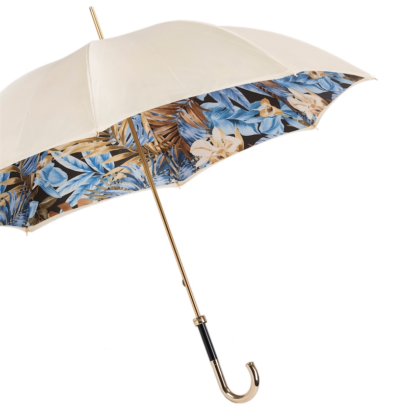 Ivory Designer Jungle Print Umbrella – Handmade in Italy