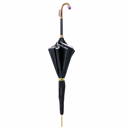 Purple Butterfly Umbrella with Swarovski Crystal Brass Handle