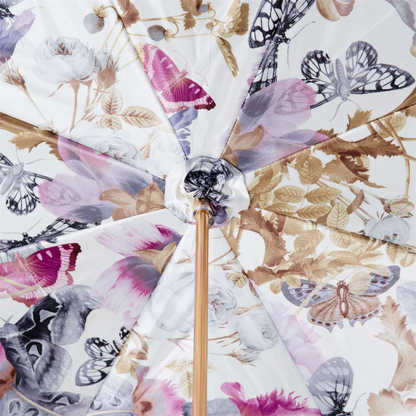 Purple Butterfly Umbrella with Swarovski Crystal Brass Handle