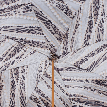 Light Gold Pearls Print Umbrella, Double Cloth – Manual Opening