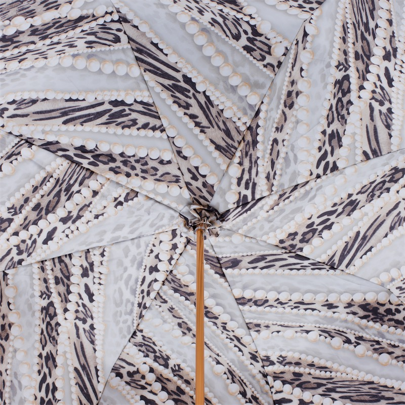Light Gold Pearls Print Umbrella, Double Cloth – Manual Opening