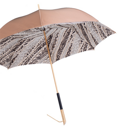 Light Gold Pearls Print Umbrella, Double Cloth – Manual Opening