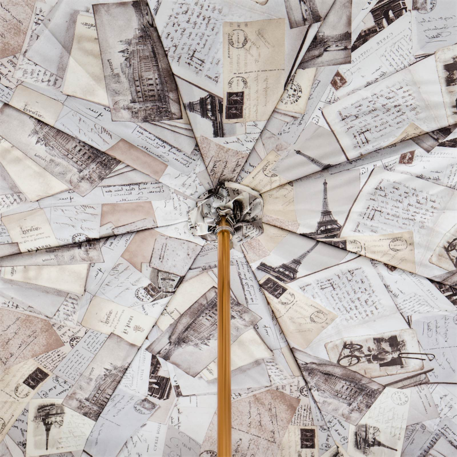 Designer Umbrella Cartoline with Wooden Handle, Handmade in Italy