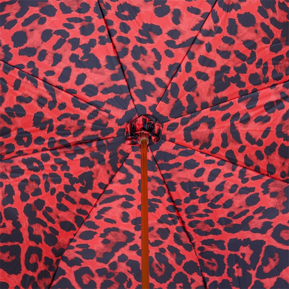 Swarovski Crystals Knuckleduster Umbrella with Red Animal Print