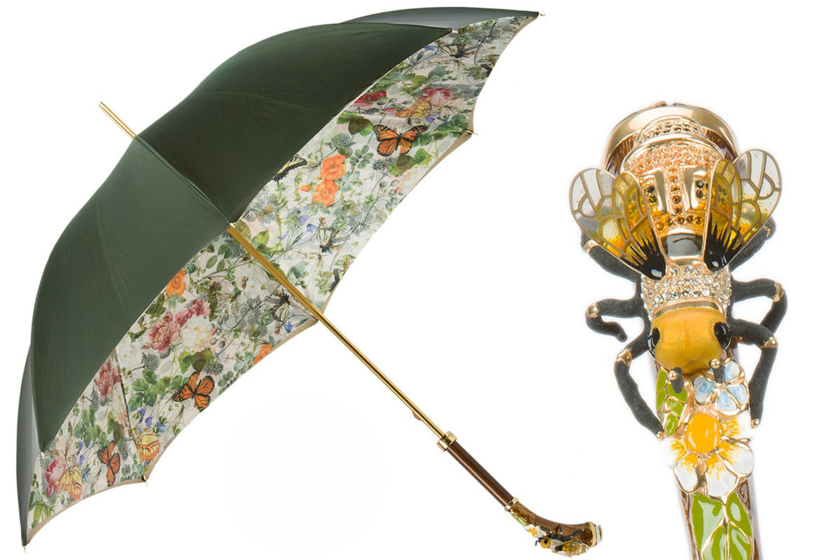 Luxury Swarovski Bee Umbrella, Double Cloth – Manual Opening
