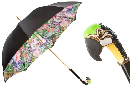 Luxury Parrot Double Cloth Umbrella – Handmade in Italy