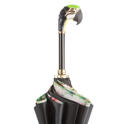 Luxury Parrot Double Cloth Umbrella – Handmade in Italy