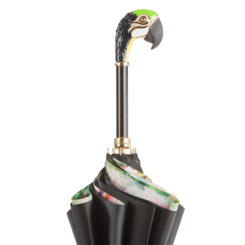 Luxury Parrot Double Cloth Umbrella – Handmade in Italy