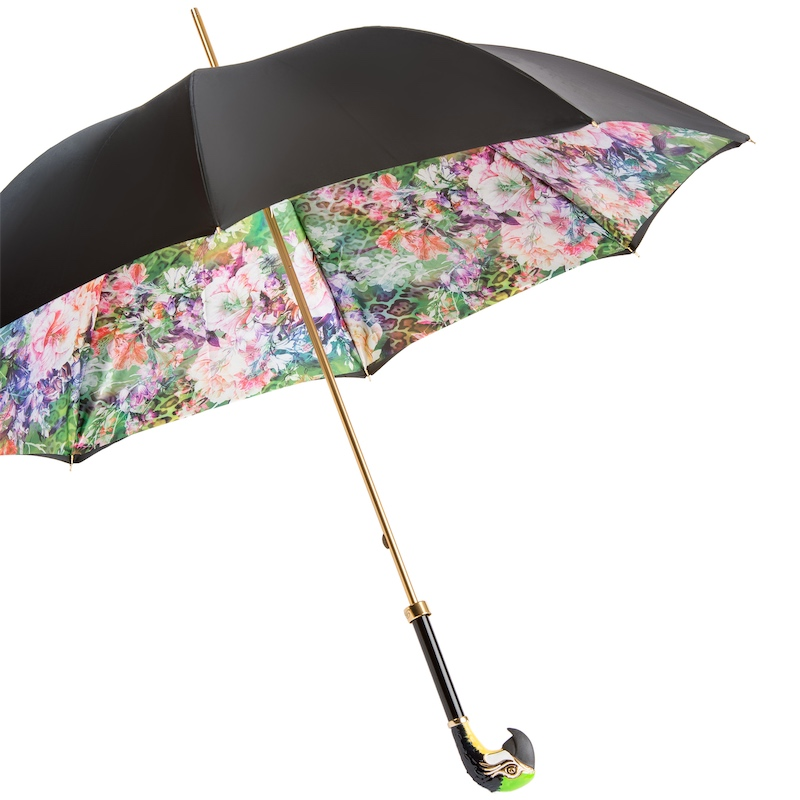 Luxury Parrot Double Cloth Umbrella – Handmade in Italy