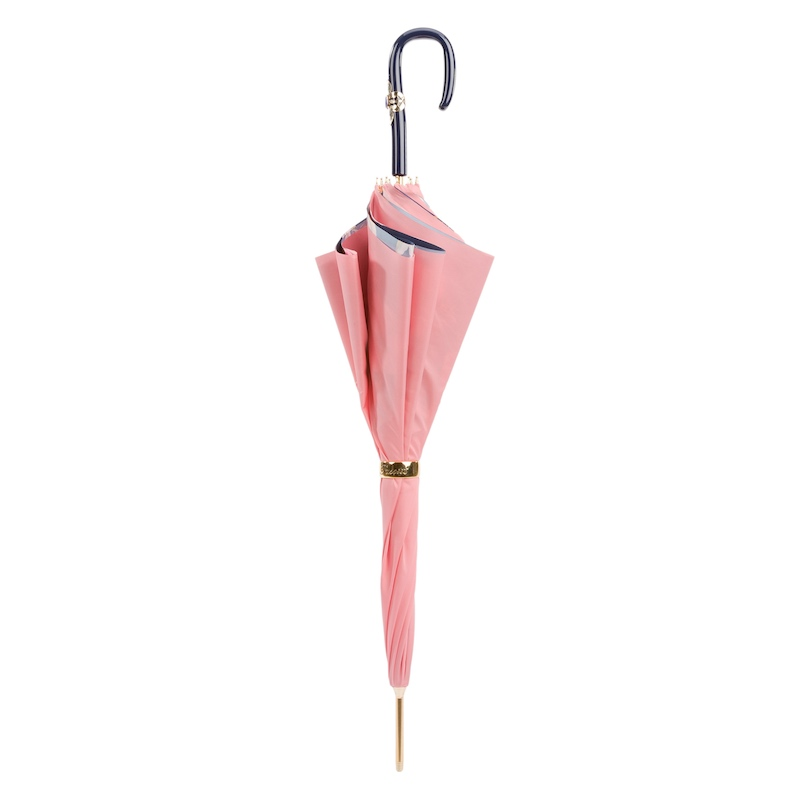 Pink Umbrella with Flowers, Double Cloth – Handmade in Italy