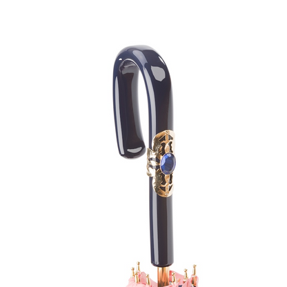 Pink Umbrella with Flowers, Double Cloth – Handmade in Italy