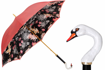 Designer Handcrafted Swan Handle Double Cloth Umbrella