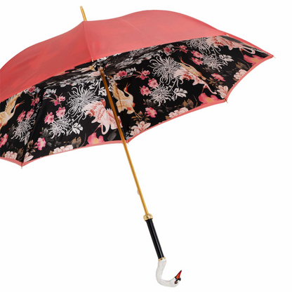 Designer Handcrafted Swan Handle Double Cloth Umbrella
