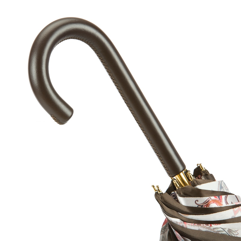 Paisley Umbrella with Leather Handle – Double Cloth, Handmade in Italy