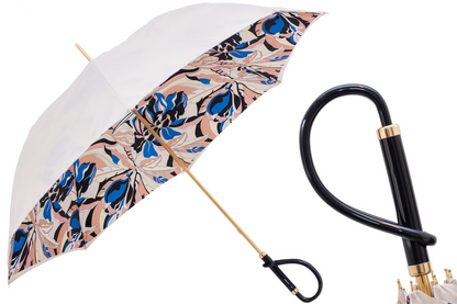 Elegant Ivory Umbrella – Acetate Handle, Handmade in Italy