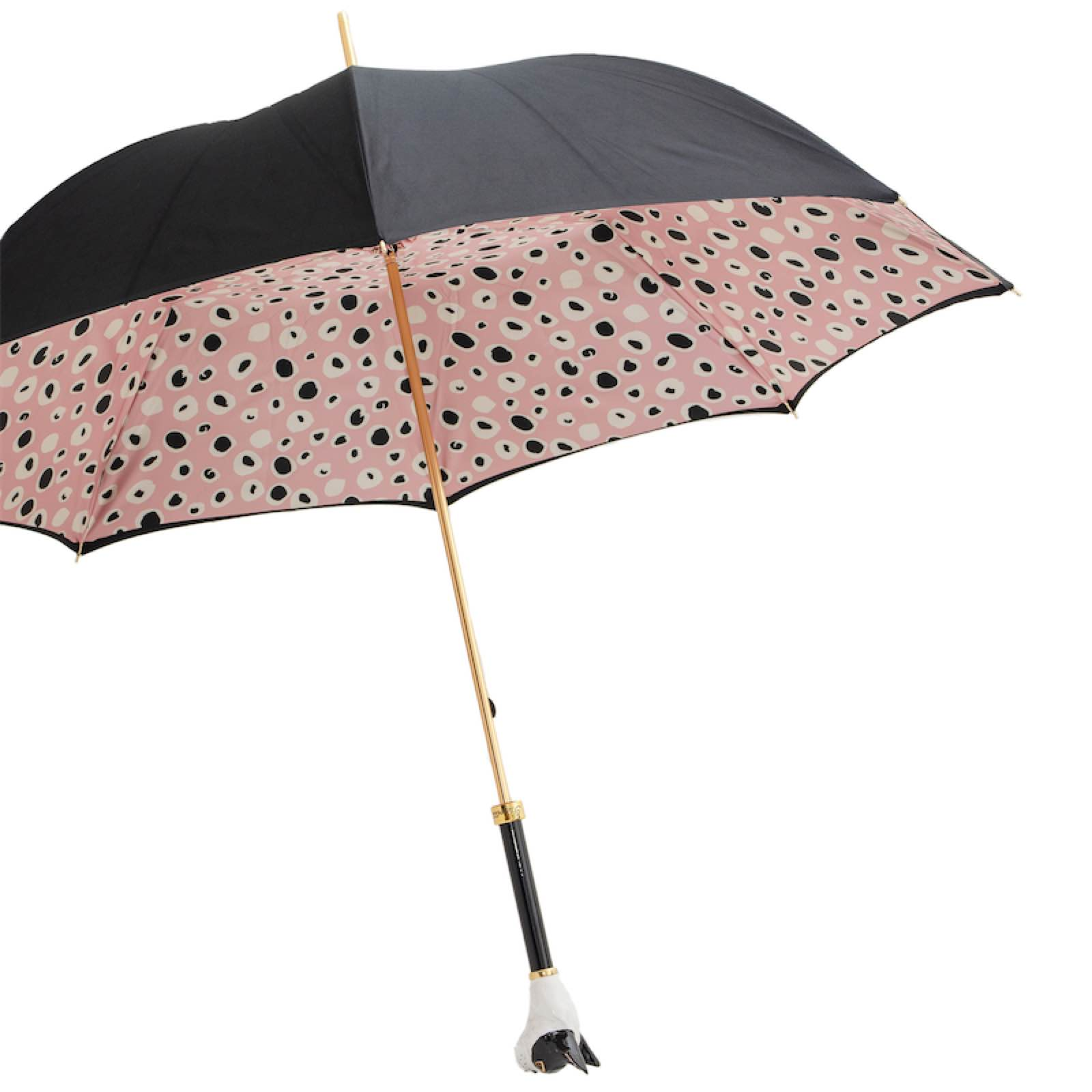 French Bulldog Enameled Brass Handle Woman Umbrella