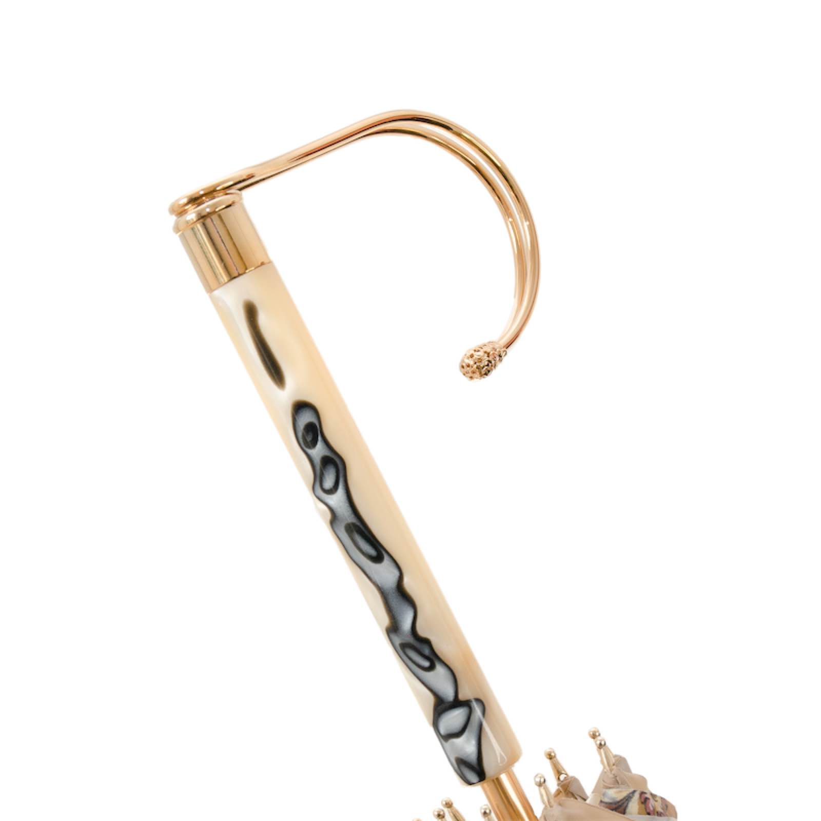 Elegant Design Ivory Flowered Umbrella – Manual Opening