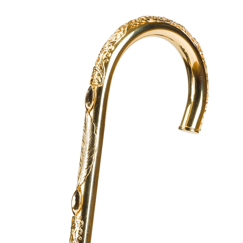 Olive Green Umbrella – Double Cloth with Jeweled Brass Handle