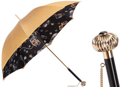 Jeweled Handle Mystery Umbrella, Double Cloth – Manual Opening