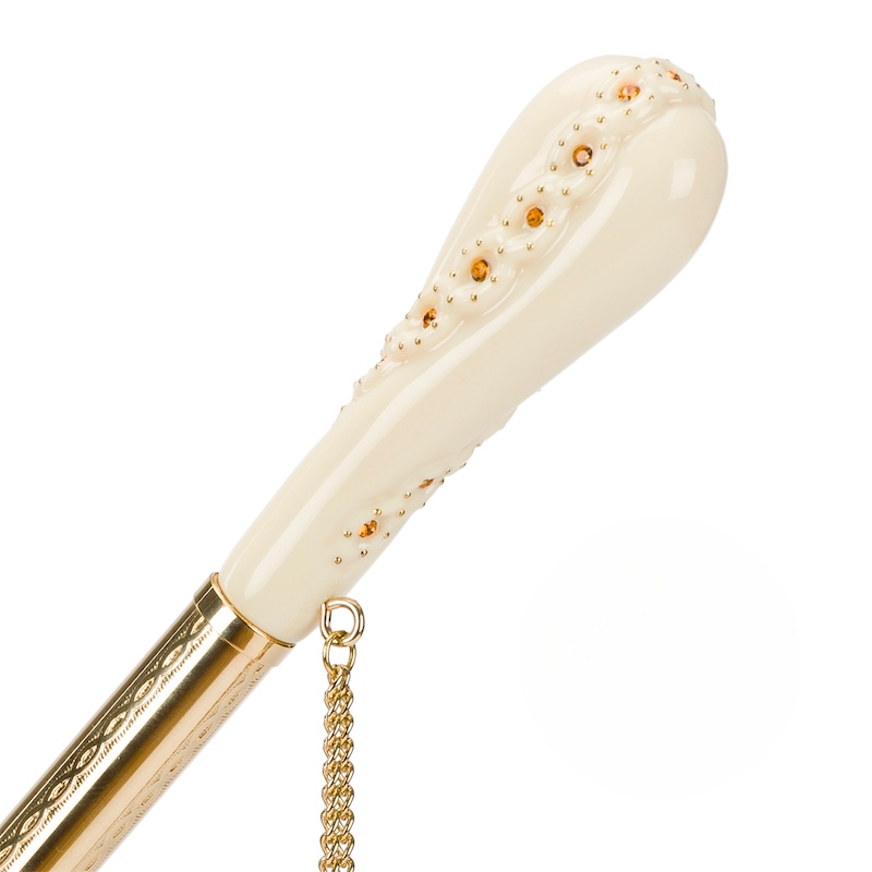 Vintage Swarovski Crystals Flowered Manual Double Cloth Umbrella