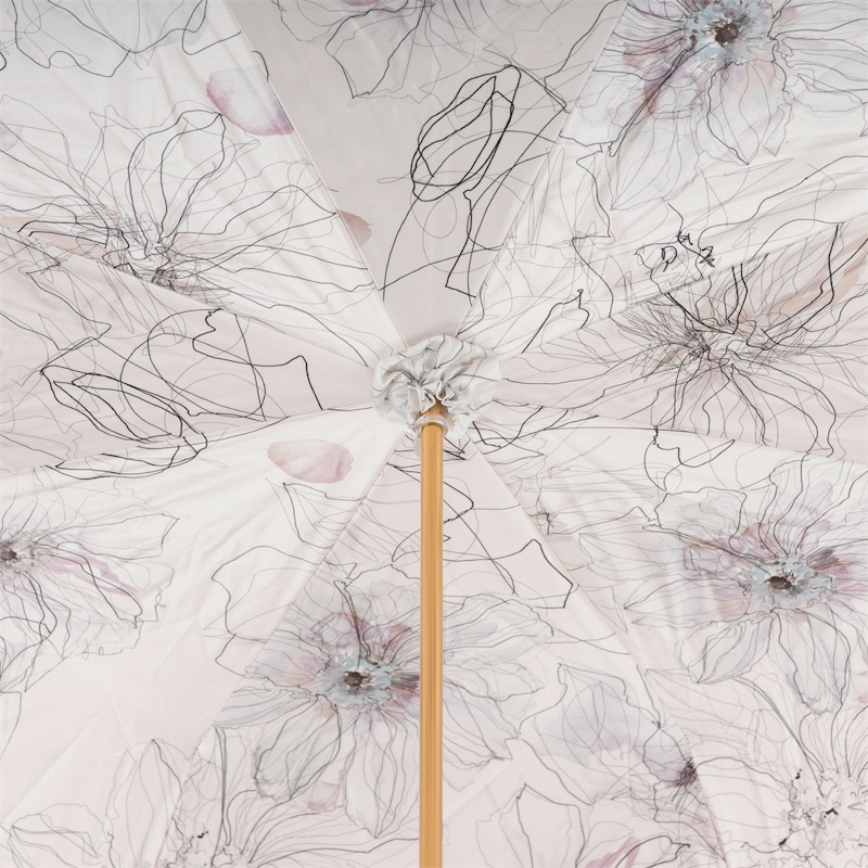 Awesome Ivory Manual Opening Double Cloth Umbrella – Handmade in Italy