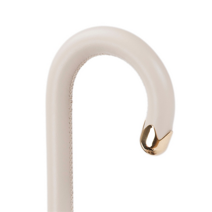 Awesome Ivory Manual Opening Double Cloth Umbrella – Handmade in Italy