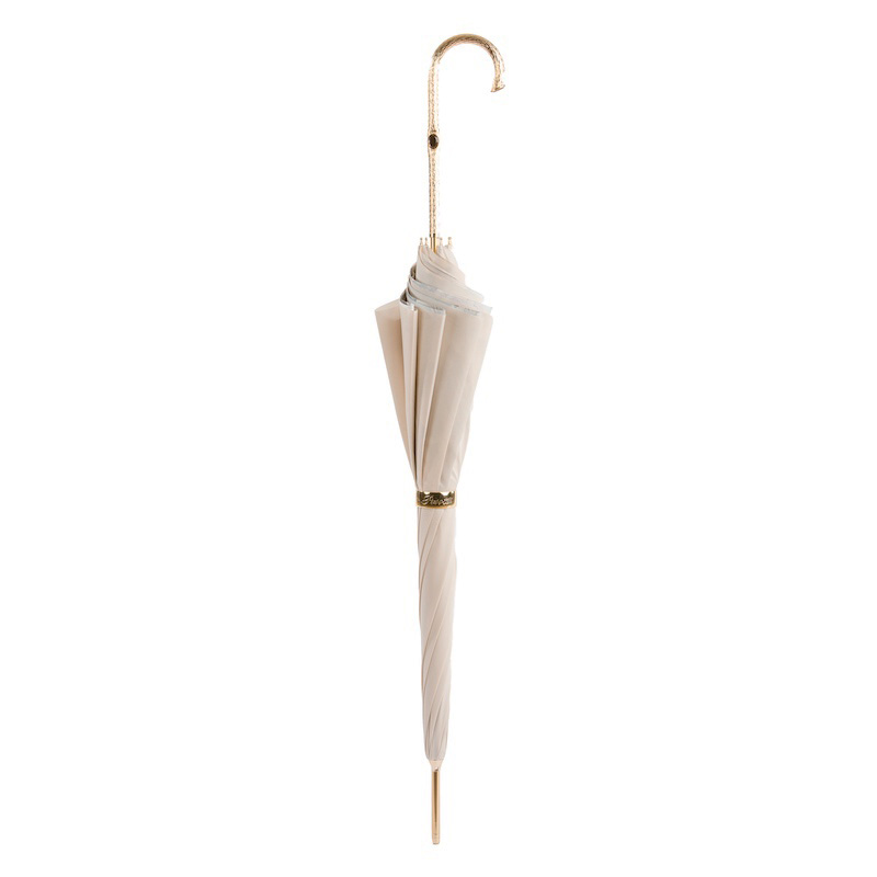 Ivory Umbrella with Flowers Inside – Double Cloth, Handmade in Italy