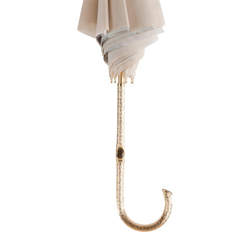 Ivory Umbrella with Flowers Inside – Double Cloth, Handmade in Italy