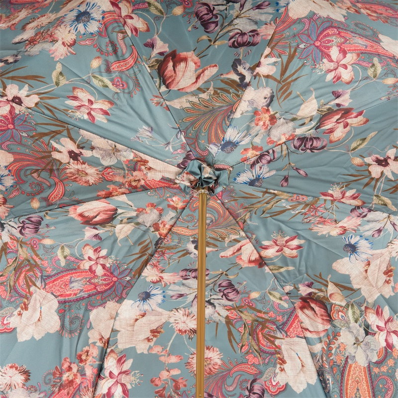 Classic Burgundy Umbrella with Leather Handle, Handmade in Italy