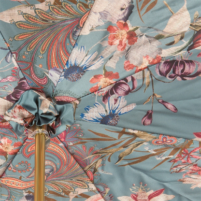 Classic Burgundy Umbrella with Leather Handle, Handmade in Italy