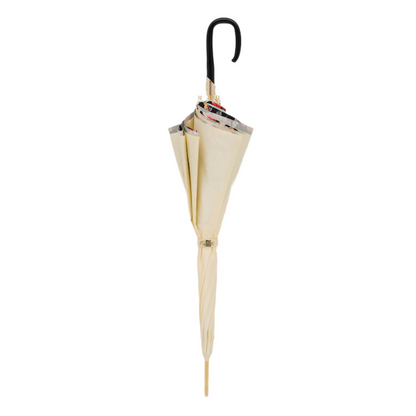 Creamy Flowered Double Cloth Umbrella – Handmade in Italy