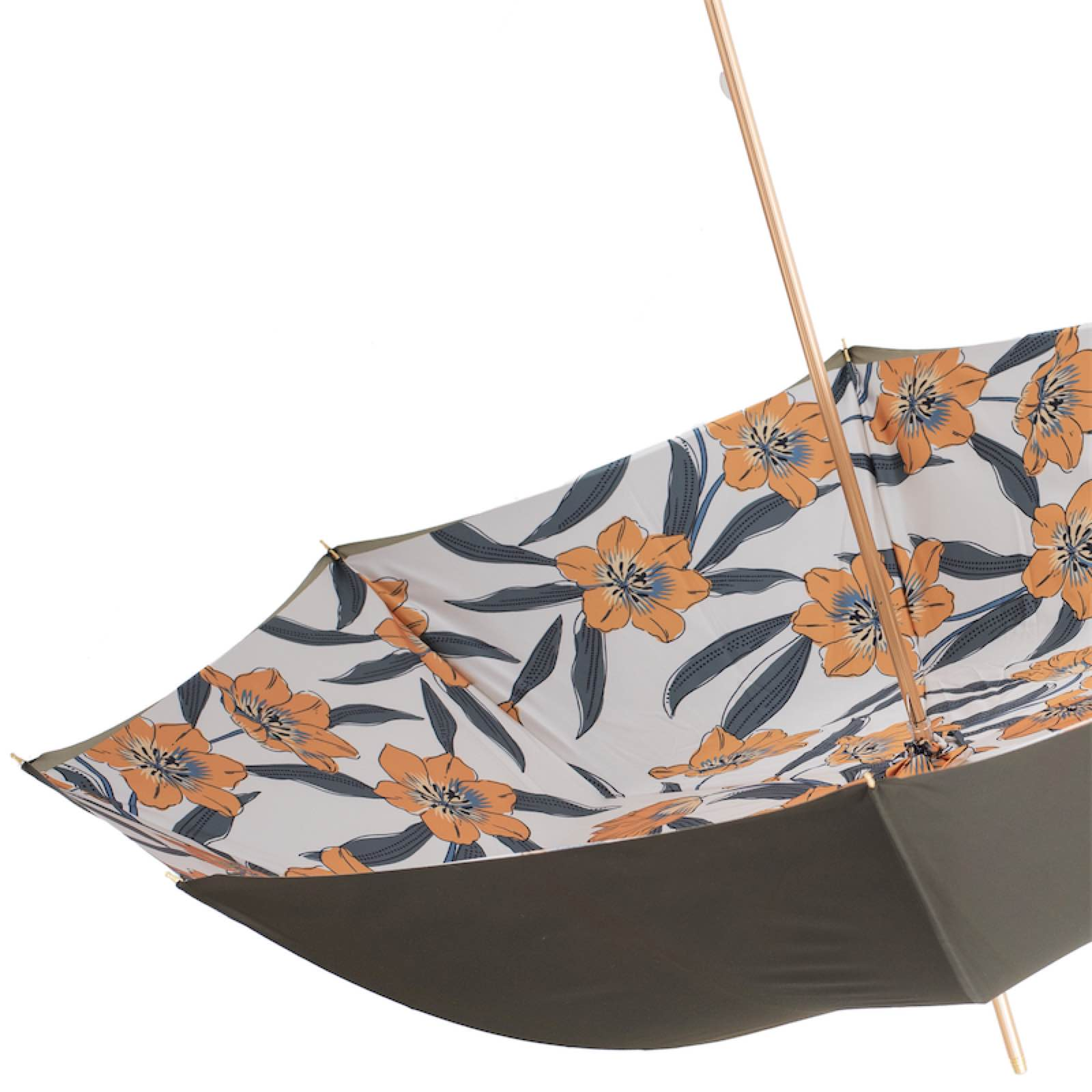 Umbrella with Yellow Flowers – Manual Opening, Handmade in Italy