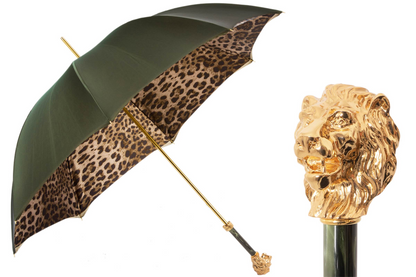 Lion Handle Leopardized Lion Luxury Umbrella – Manual Opening