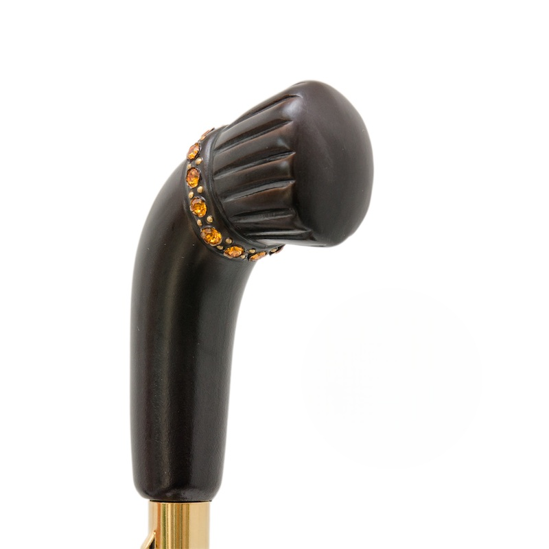 Handmade Vintage Umbrella with Swarovski Crystal Wooden Handle