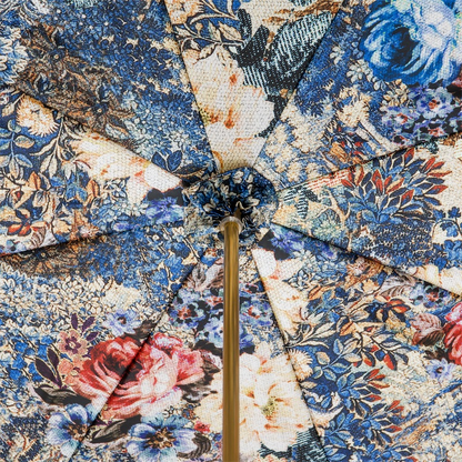 Handmade Vintage Umbrella with Swarovski Crystal Wooden Handle