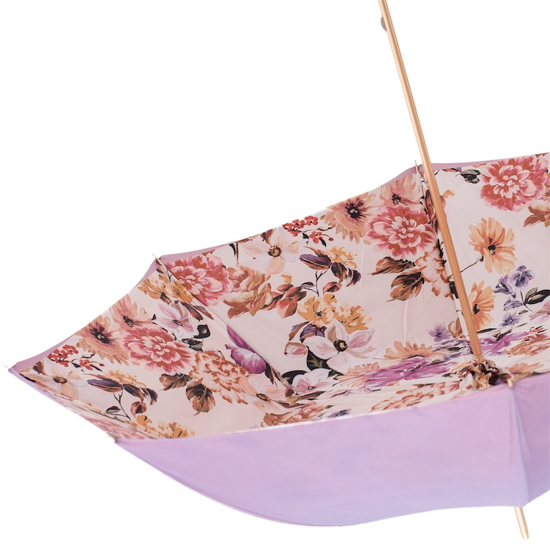 Handcrafted Light Purple Flowers Umbrella – Handmade in Italy