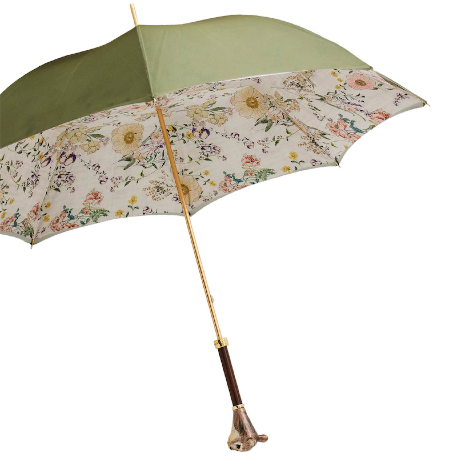 Squirrel Umbrella – Luxury Enameled Brass Handle, Handmade in Italy