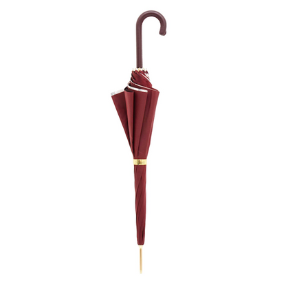 Leather Handle Tropical Bordeaux Umbrella – Handmade in Italy